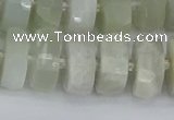 CRB813 15.5 inches 8*16mm faceted rondelle grey moonstone beads