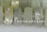 CRB814 15.5 inches 8*18mm faceted rondelle grey moonstone beads