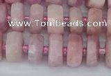 CRB826 15.5 inches 6*10mm faceted rondelle kunzite beads