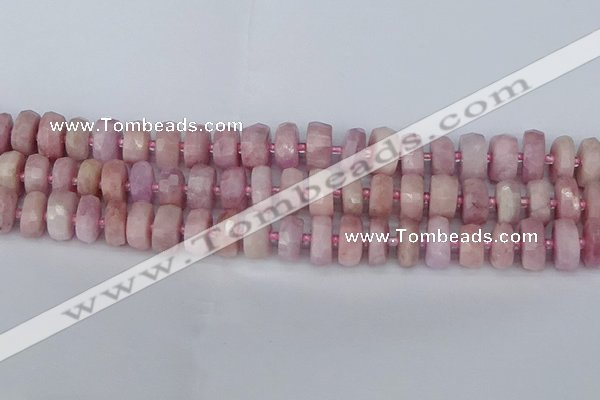 CRB827 15.5 inches 7*12mm faceted rondelle kunzite beads