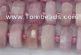 CRB828 15.5 inches 8*14mm faceted rondelle kunzite beads