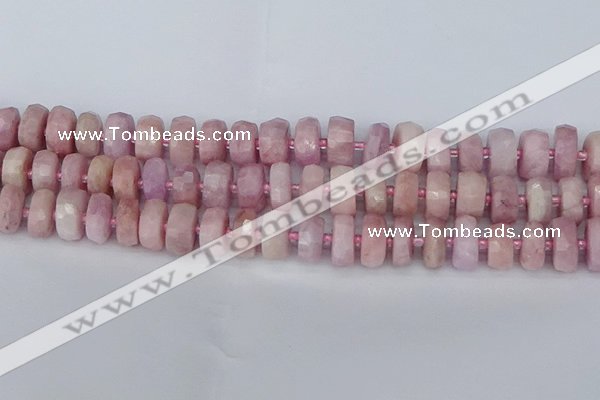 CRB828 15.5 inches 8*14mm faceted rondelle kunzite beads