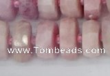 CRB830 15.5 inches 8*18mm faceted rondelle kunzite beads