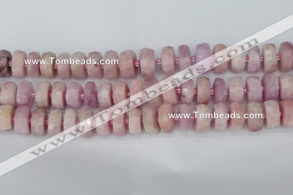 CRB830 15.5 inches 8*18mm faceted rondelle kunzite beads