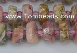 CRB834 15.5 inches 6*10mm faceted rondelle rhodochrosite beads