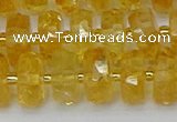 CRB844 15.5 inches 8*14mm faceted rondelle citrine beads