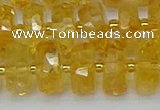 CRB845 15.5 inches 8*16mm faceted rondelle citrine beads