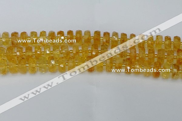 CRB845 15.5 inches 8*16mm faceted rondelle citrine beads