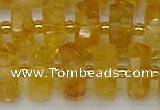 CRB846 15.5 inches 8*18mm faceted rondelle citrine beads