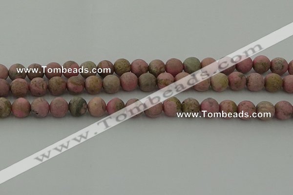 CRC1003 15.5 inches 10mm round matte rhodochrosite gemstone beads