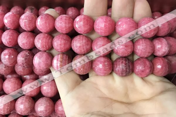 CRC1055 15.5 inches 13mm faceted round rhodochrosite beads