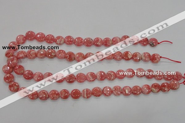 CRC106 15.5 inches 12mm flat round natural argentina rhodochrosite beads