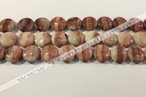 CRC1070 15.5 inches 20mm flat round rhodochrosite beads