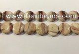 CRC1071 15.5 inches 25mm flat round rhodochrosite beads