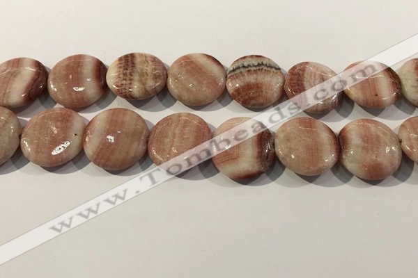 CRC1072 15.5 inches 25mm flat round rhodochrosite beads