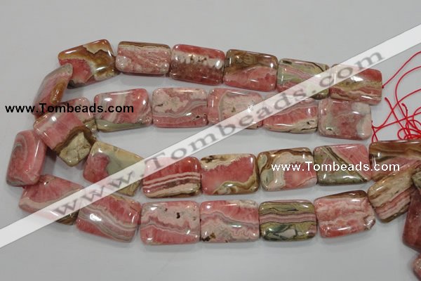 CRC111 15.5 inches 22*30mm rectangle natural argentina rhodochrosite beads