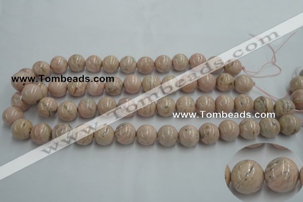 CRC155 15.5 inches 14mm round Argentina rhodochrosite beads