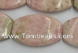 CRC157 15.5 inches 25*35mm flat drum Argentina rhodochrosite beads