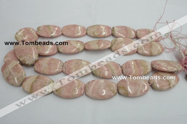 CRC157 15.5 inches 25*35mm flat drum Argentina rhodochrosite beads