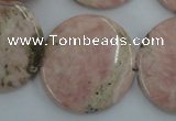 CRC158 15.5 inches 30mm flat round Argentina rhodochrosite beads