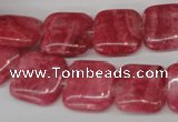 CRC28 15.5 inches 14*14mm square dyed rhodochrosite gemstone beads