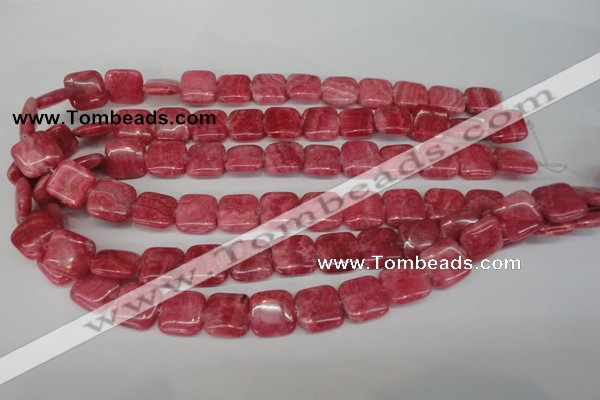 CRC28 15.5 inches 14*14mm square dyed rhodochrosite gemstone beads