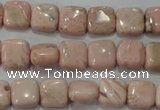 CRC301 15.5 inches 10*10mm square Peru rhodochrosite beads