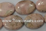 CRC307 15.5 inches 18*25mm oval Peru rhodochrosite beads