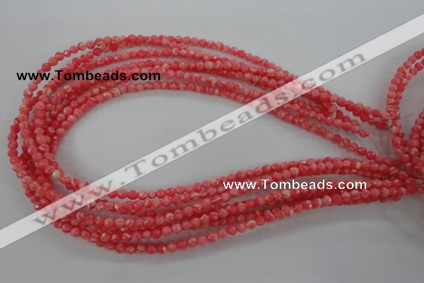 CRC400 15.5 inches 4mm faceted round synthetic rhodochrosite beads