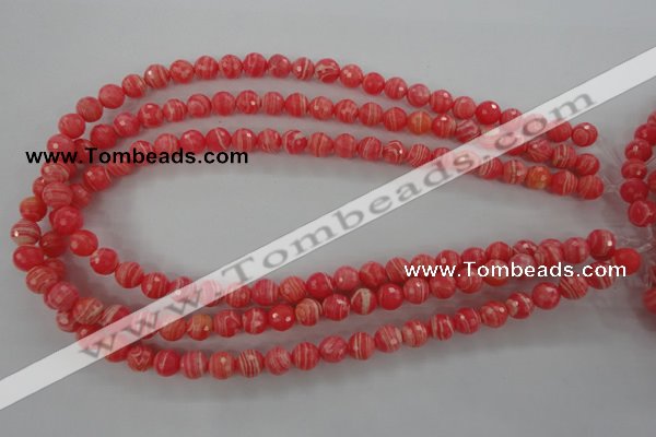 CRC402 15.5 inches 8mm faceted round synthetic rhodochrosite beads