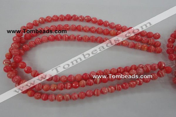 CRC403 15.5 inches 10mm faceted round synthetic rhodochrosite beads