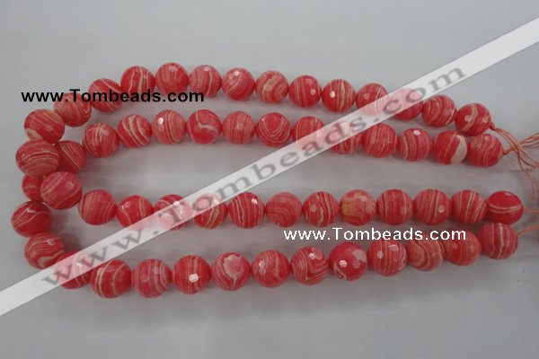 CRC405 15.5 inches 14mm faceted round synthetic rhodochrosite beads