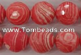 CRC406 15.5 inches 16mm faceted round synthetic rhodochrosite beads