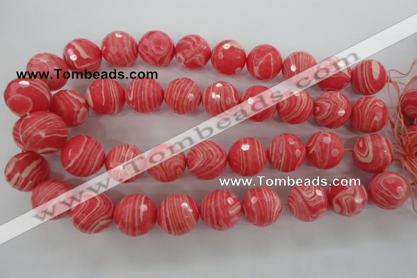 CRC408 15.5 inches 20mm faceted round synthetic rhodochrosite beads