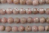 CRC451 15.5 inches 6mm faceted round Argentina rhodochrosite beads