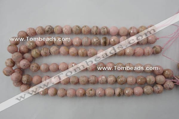 CRC453 15.5 inches 10mm faceted round Argentina rhodochrosite beads