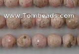 CRC455 15.5 inches 14mm faceted round Argentina rhodochrosite beads