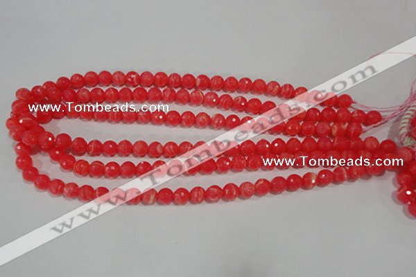 CRC512 15.5 inches 8mm faceted round synthetic rhodochrosite beads