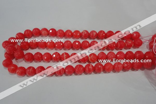 CRC514 15.5 inches 12mm faceted round synthetic rhodochrosite beads