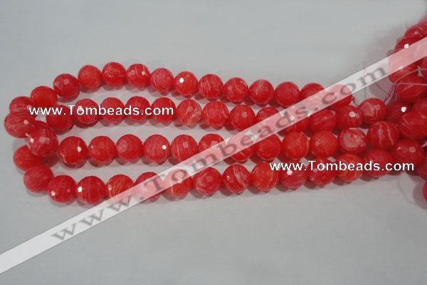 CRC515 15.5 inches 14mm faceted round synthetic rhodochrosite beads