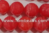 CRC517 15.5 inches 18mm faceted round synthetic rhodochrosite beads