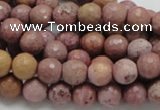 CRC58 15.5 inches 8mm faceted round rhodochrosite gemstone beads