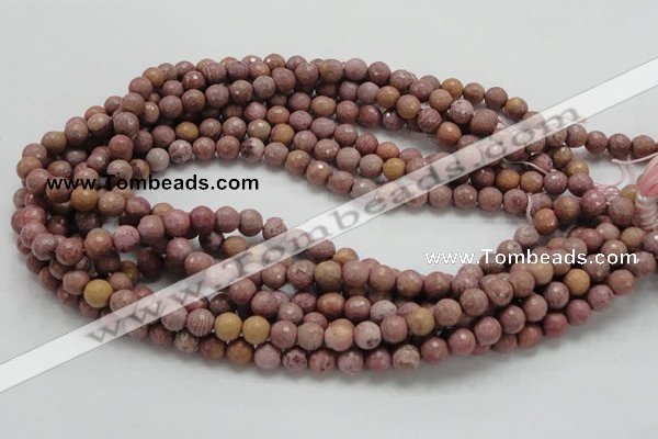 CRC58 15.5 inches 8mm faceted round rhodochrosite gemstone beads