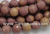 CRC59 15.5 inches 10mm faceted round rhodochrosite gemstone beads