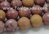 CRC61 15.5 inches 14mm faceted round rhodochrosite gemstone beads