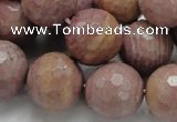 CRC63 15.5 inches 18mm faceted round rhodochrosite gemstone beads