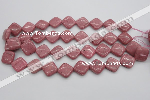 CRC685 15.5 inches 18*18mm diamond rhodochrosite beads wholesale