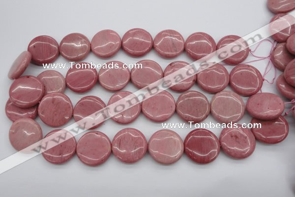 CRC694 15.5 inches 25mm flat round rhodochrosite beads wholesale