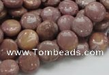 CRC71 15.5 inches 10mm flat round rhodochrosite gemstone beads