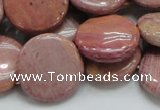 CRC74 15.5 inches 20mm flat round rhodochrosite gemstone beads